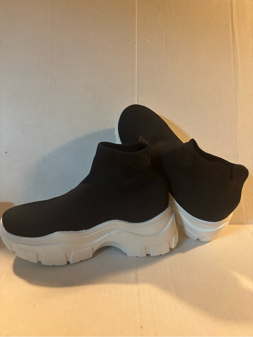 Liliana Black Sneakers with Chunky White Sole